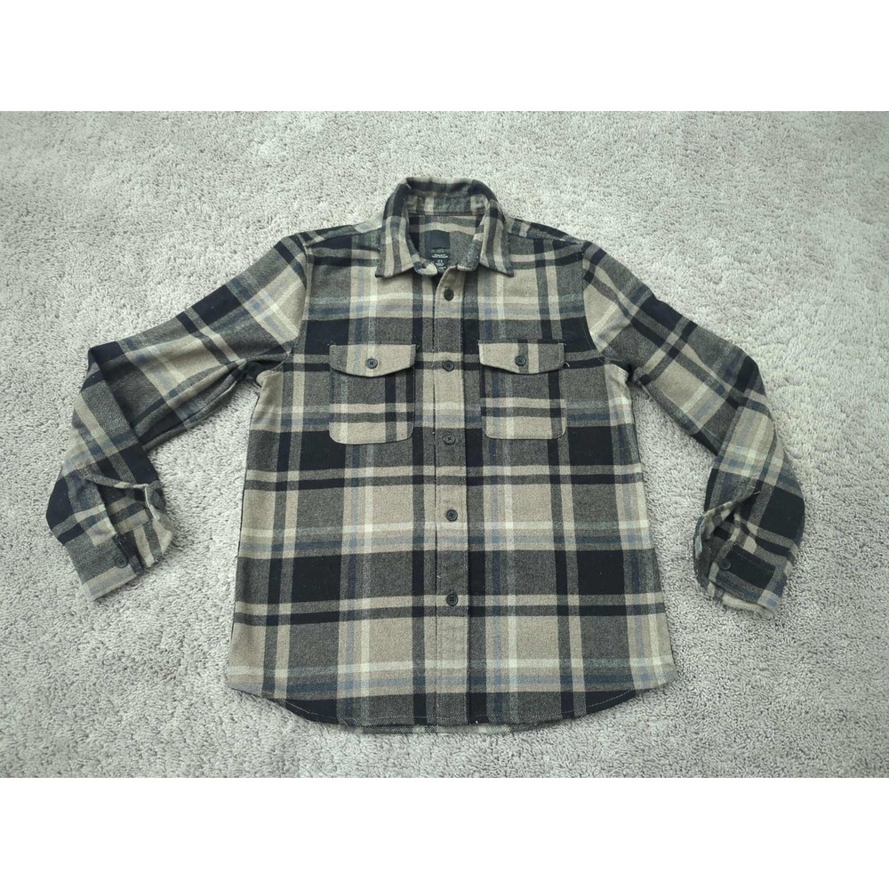 H&M Button Up Shacket Mens‎ M Plaid Long Sleeve Heavy Flannel  Classic Outdoor